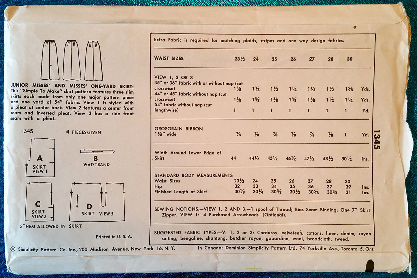 Simplicity 1345