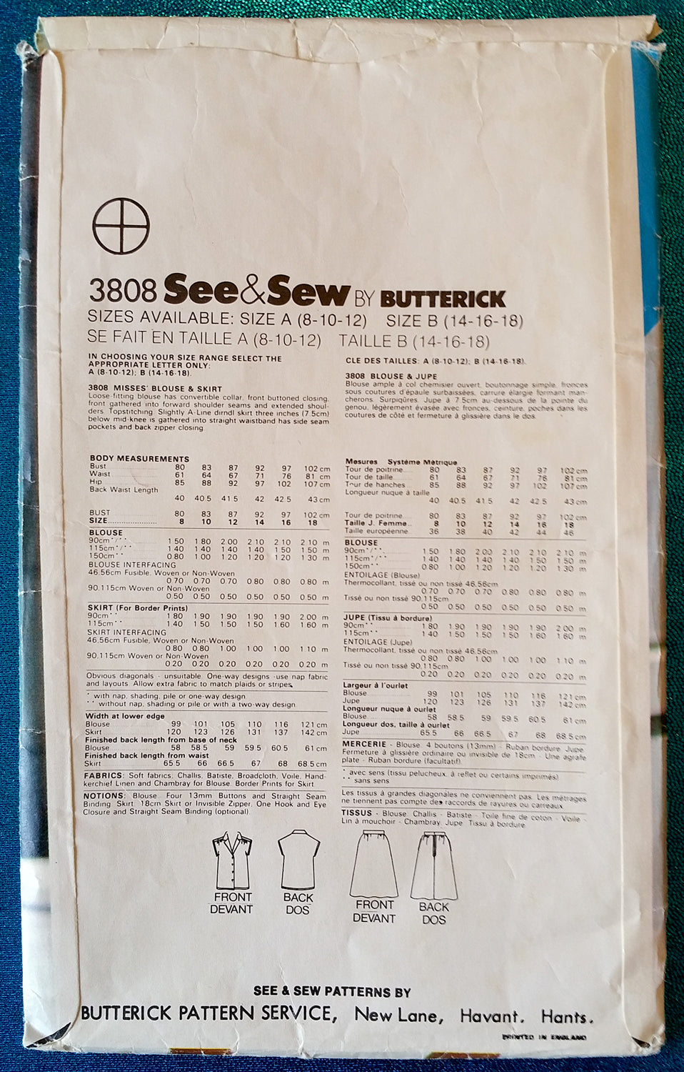 Butterick (See & Sew) 3808