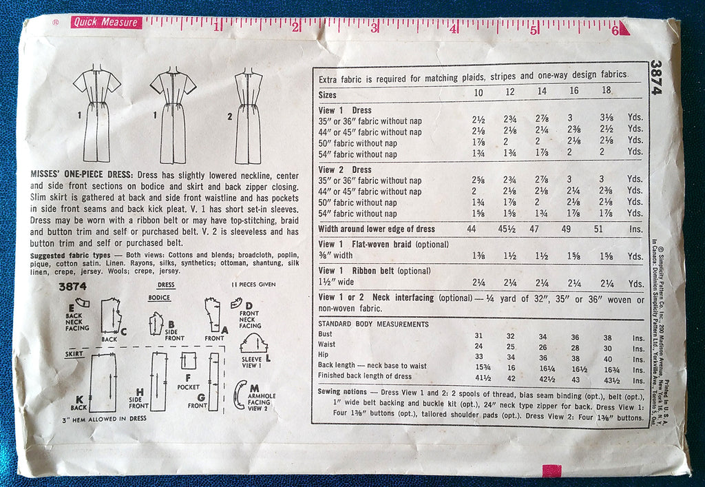 Simplicity 3874 - 32" bust